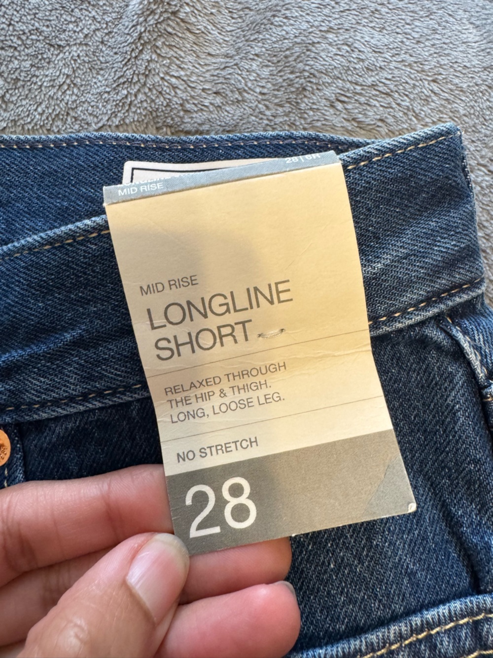 GAP Mid Rise Longline Denim Shorts - Picture 3 of 9
